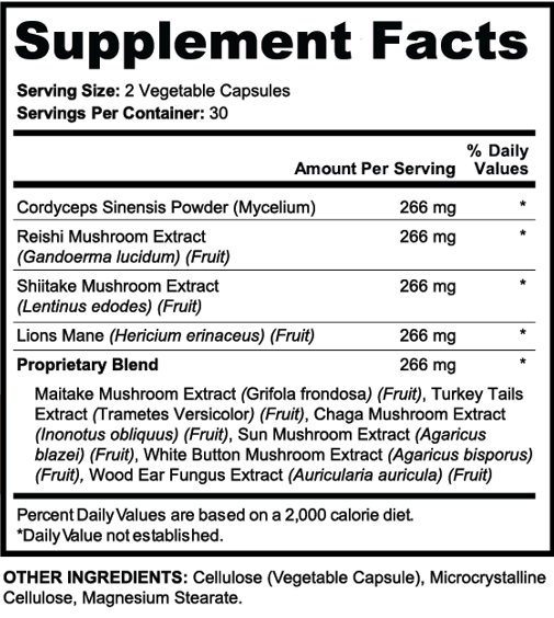 Shroom Complex Supplement Facts